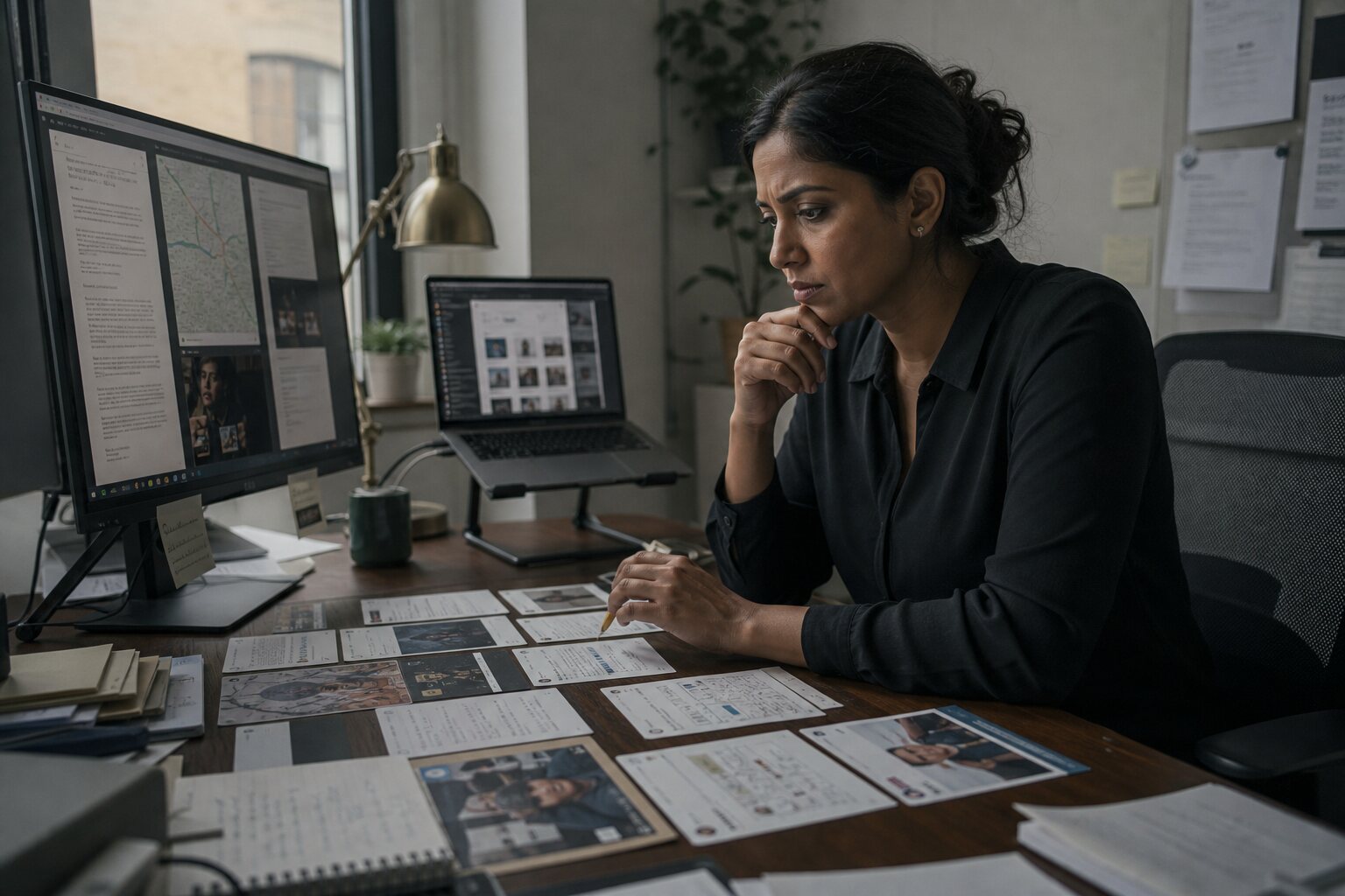 Analyst drawing conclusions from disconnected online activity records.